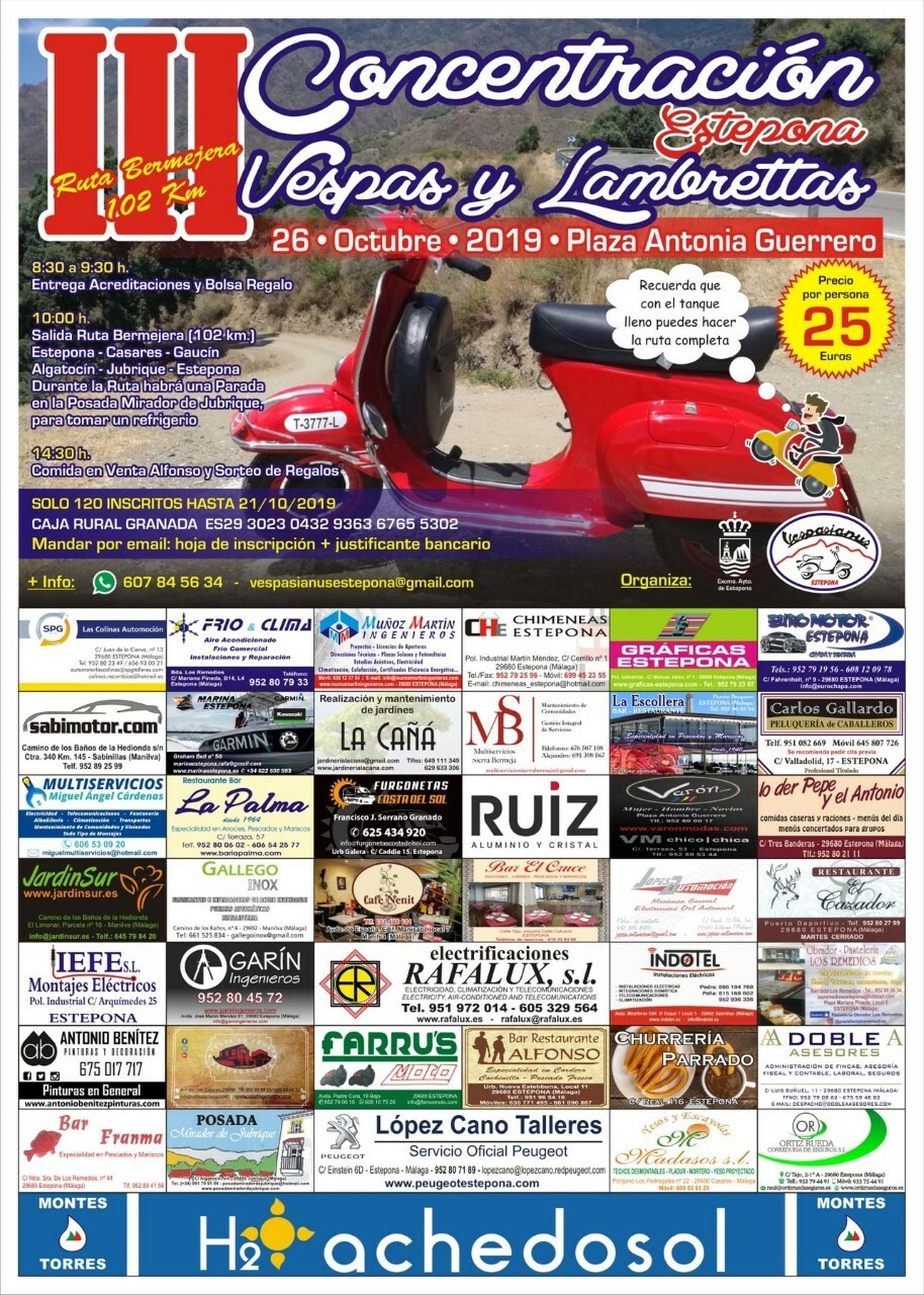 Cartel de la III Concentración de Vespas y Lambretas de Estepona.
