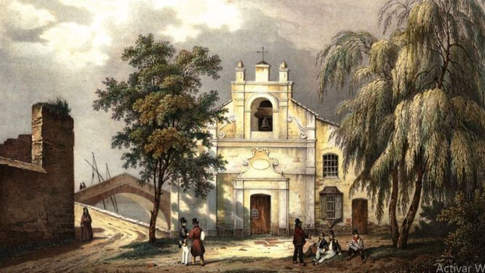 La capilla de La Alameda en 1930.