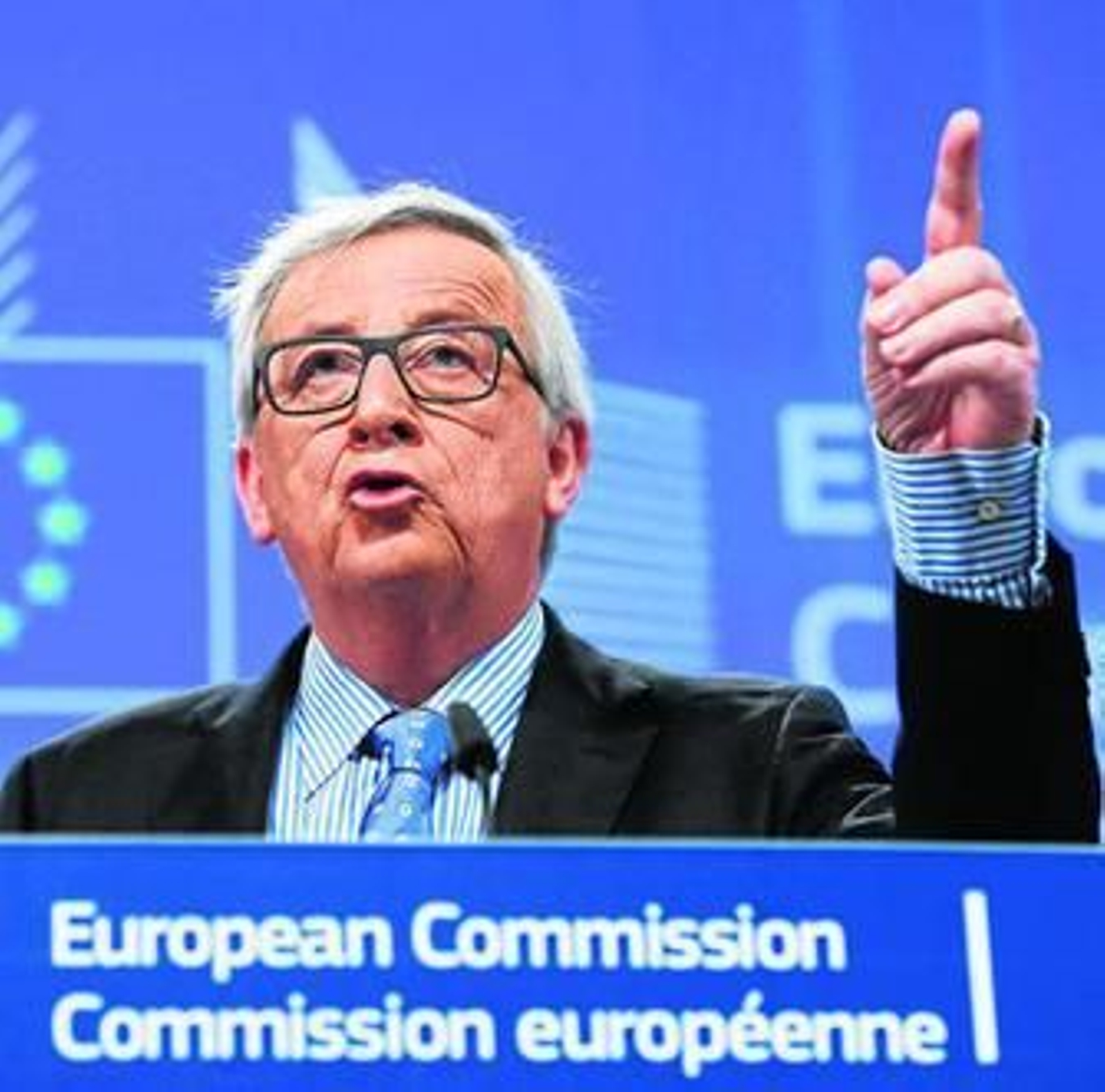 Juncker, durante su intervención ayer ante la prensa.