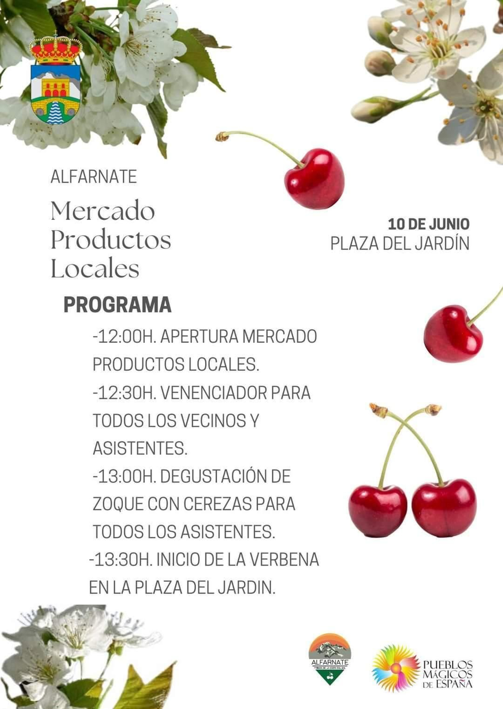 Cartel oficial del  itinerario del Mercado de Productos Locales