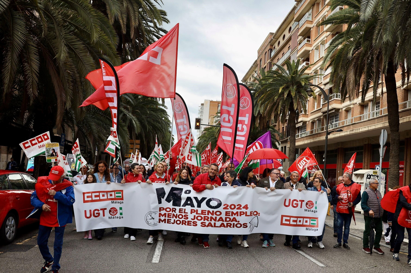 La manifestación del 1 de mayo en Málaga, en fotos