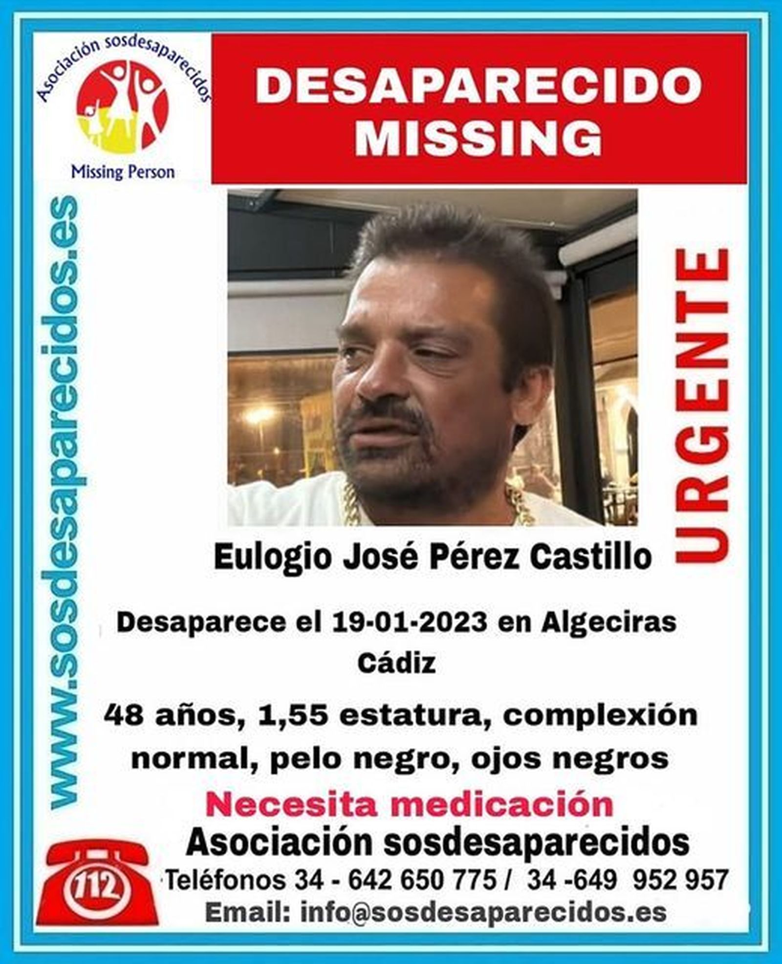 Se busca a Eulogio José Pérez Castillo.