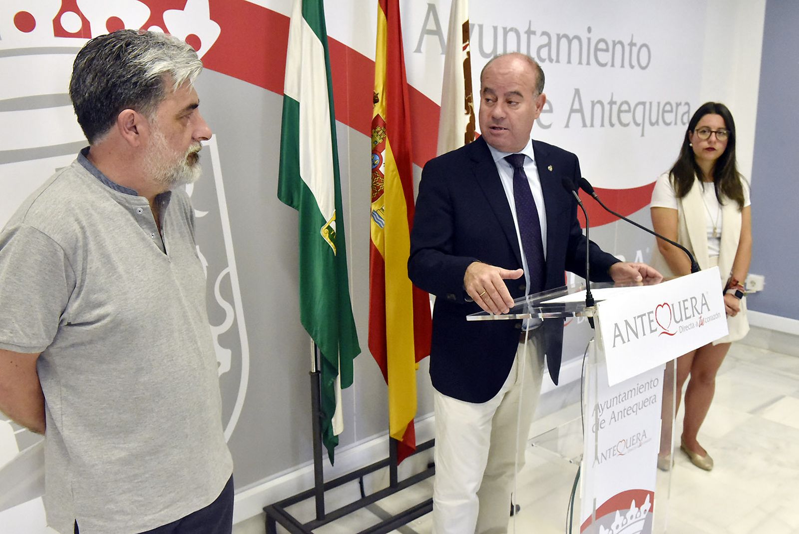 Manuel Barón, Elena Melero y Javier Santos, en la presentación del proyecto.
