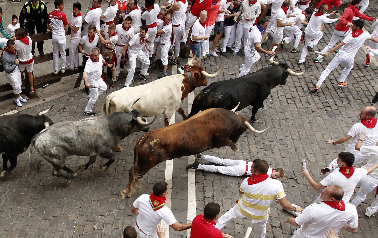 Las imágenes del último encierro de los sanfermines