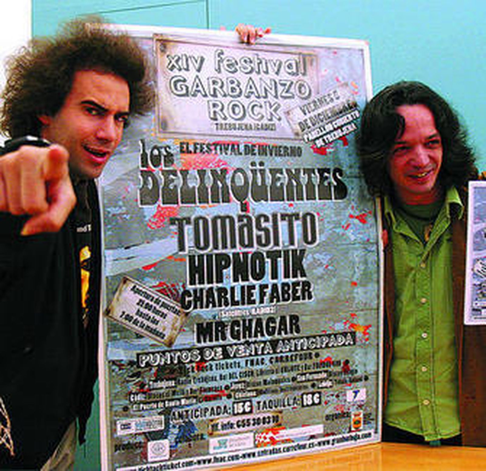 Marcos y Diego, de Los Delinqüentes, en la presentación, ayer.