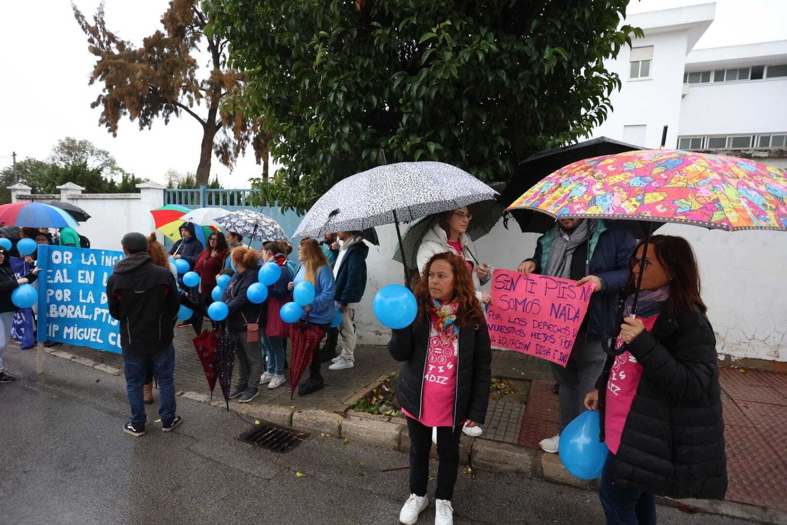 Imagen de la concentración del pasado lunes en el CEIP Torresoto.