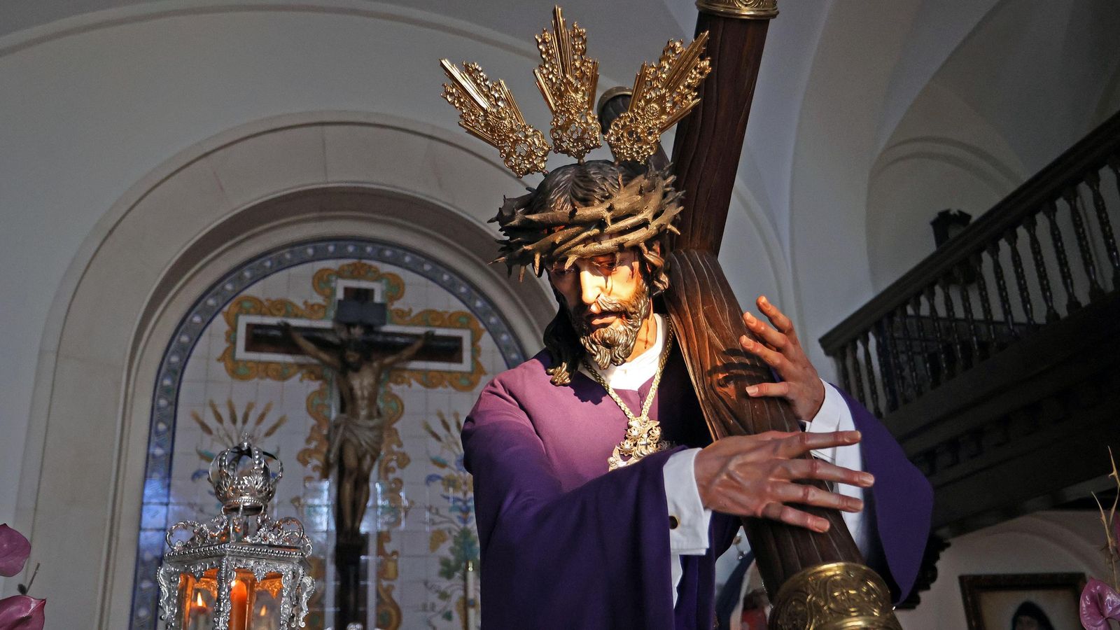 El Señor del Amparo, de la Hermandad del Consuelo, en el Convento de las Hermanas de la Cruz