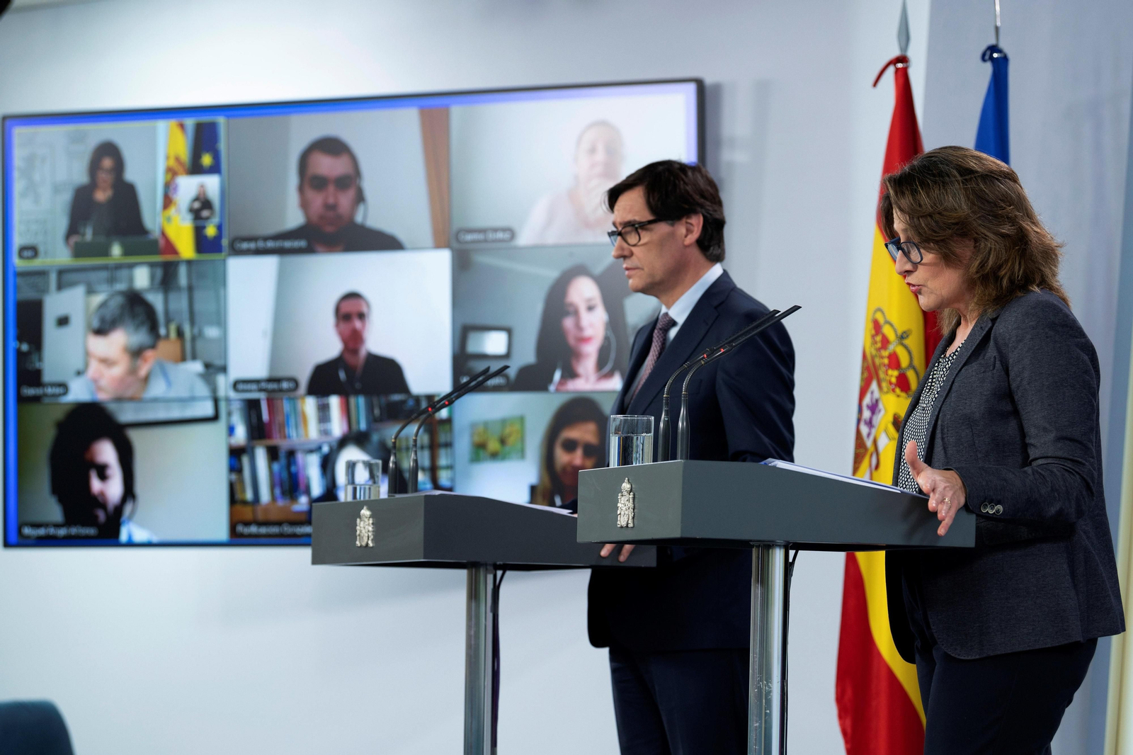 Salvador Illa y Teresa Ribera.