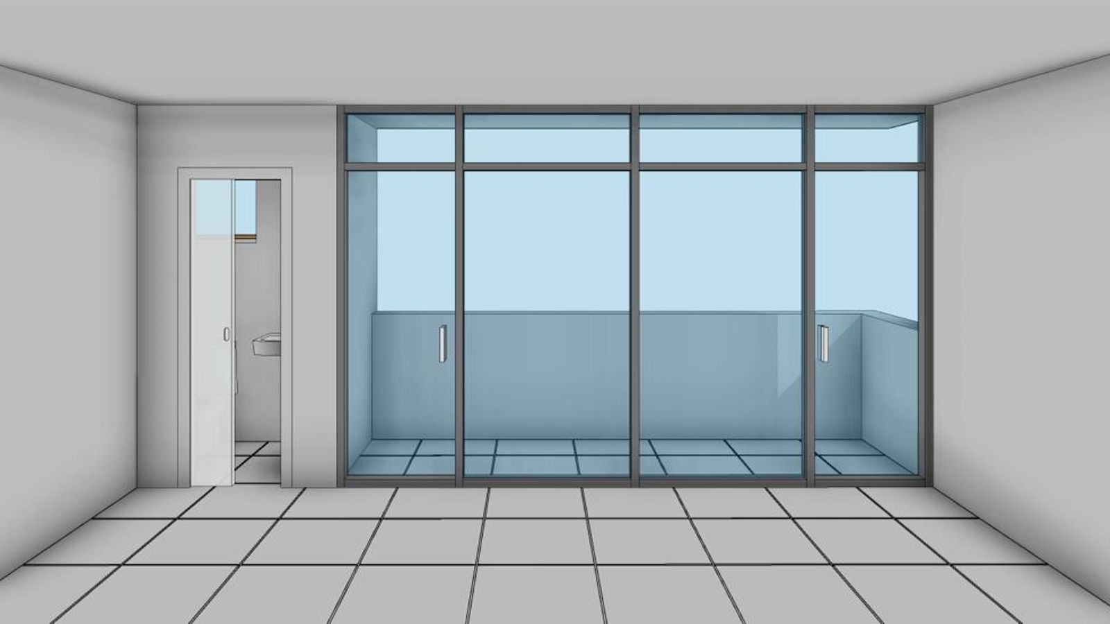 Balcón y baño interior de las viviendas.