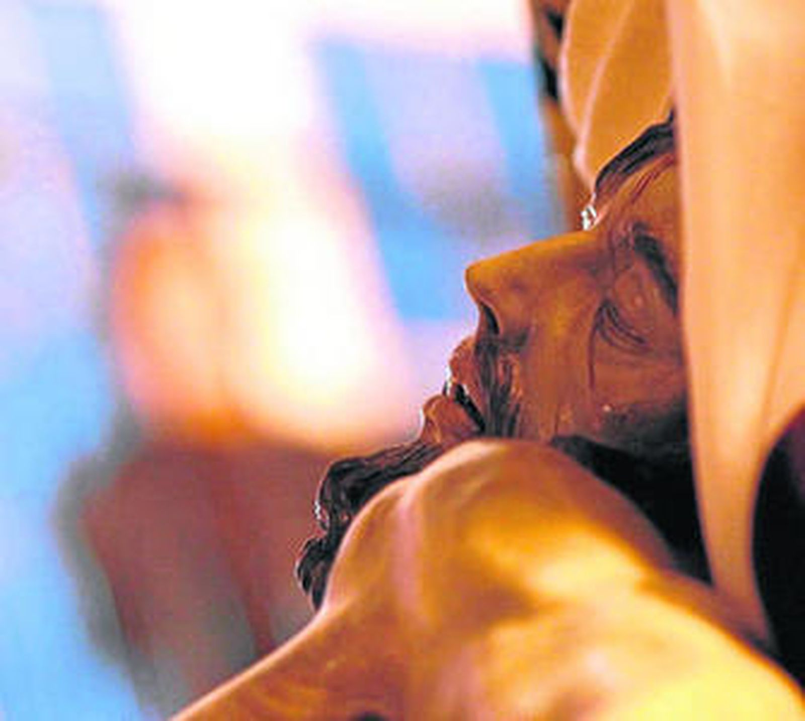 Detalle del rostro del Cristo de las Almas, obra de Ortega Bru.