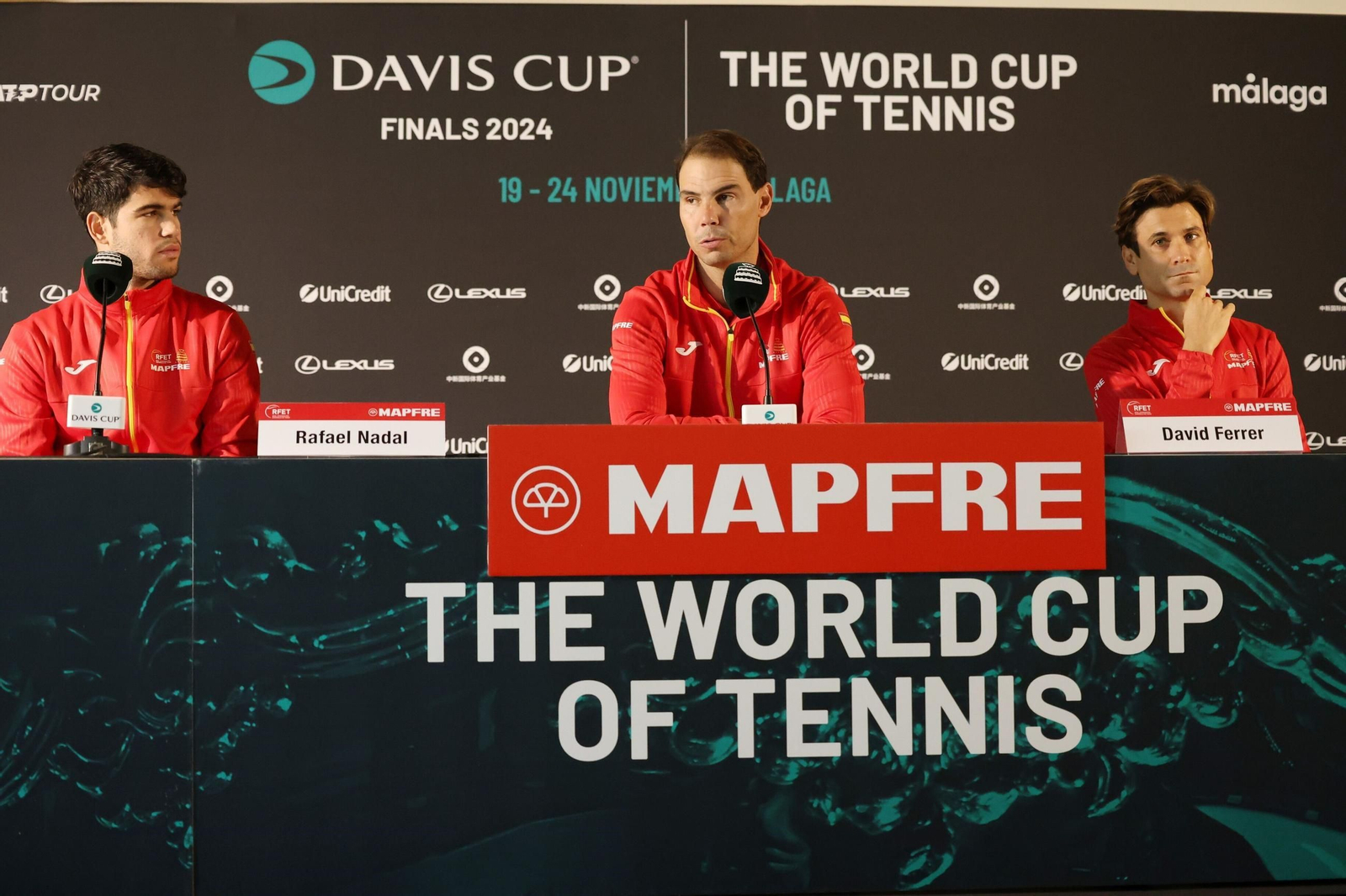 El equipo español en la rueda de prensa de la Copa Davis, en imágenes