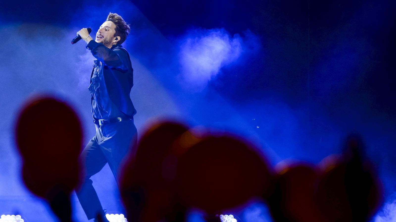 Manuel Carrasco en un momento de su concierto.