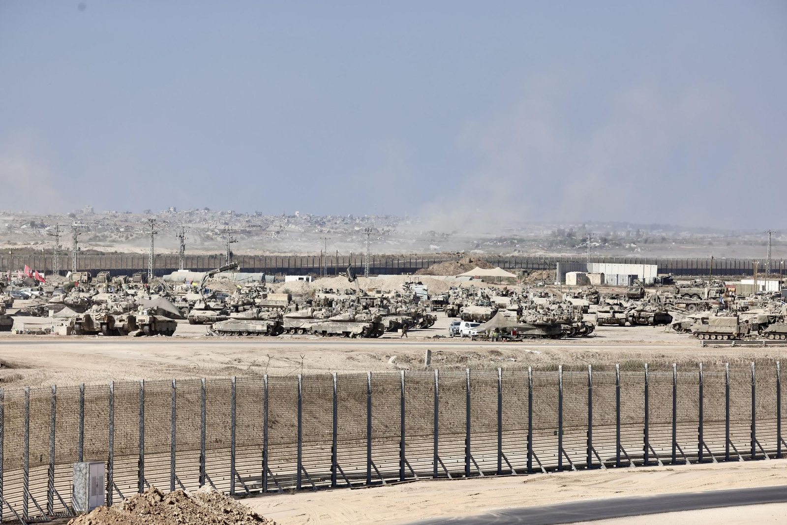 Tanques del Ejército israelí esta semana en la frontera sur de Gaza.