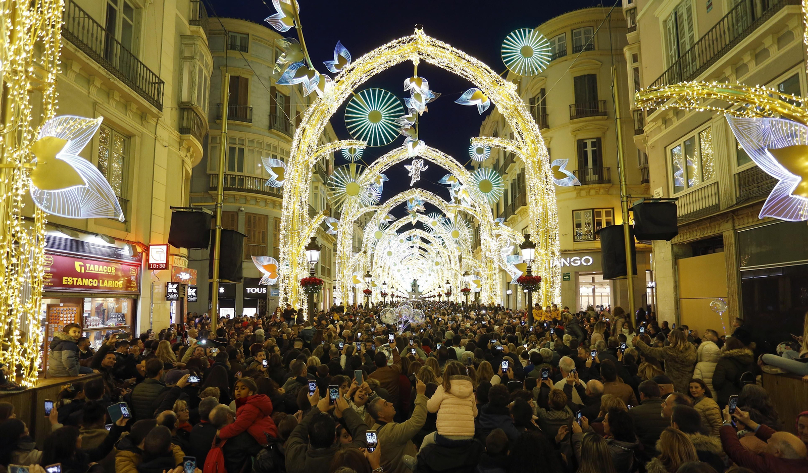 Luces de Navidad en la calle Larios.