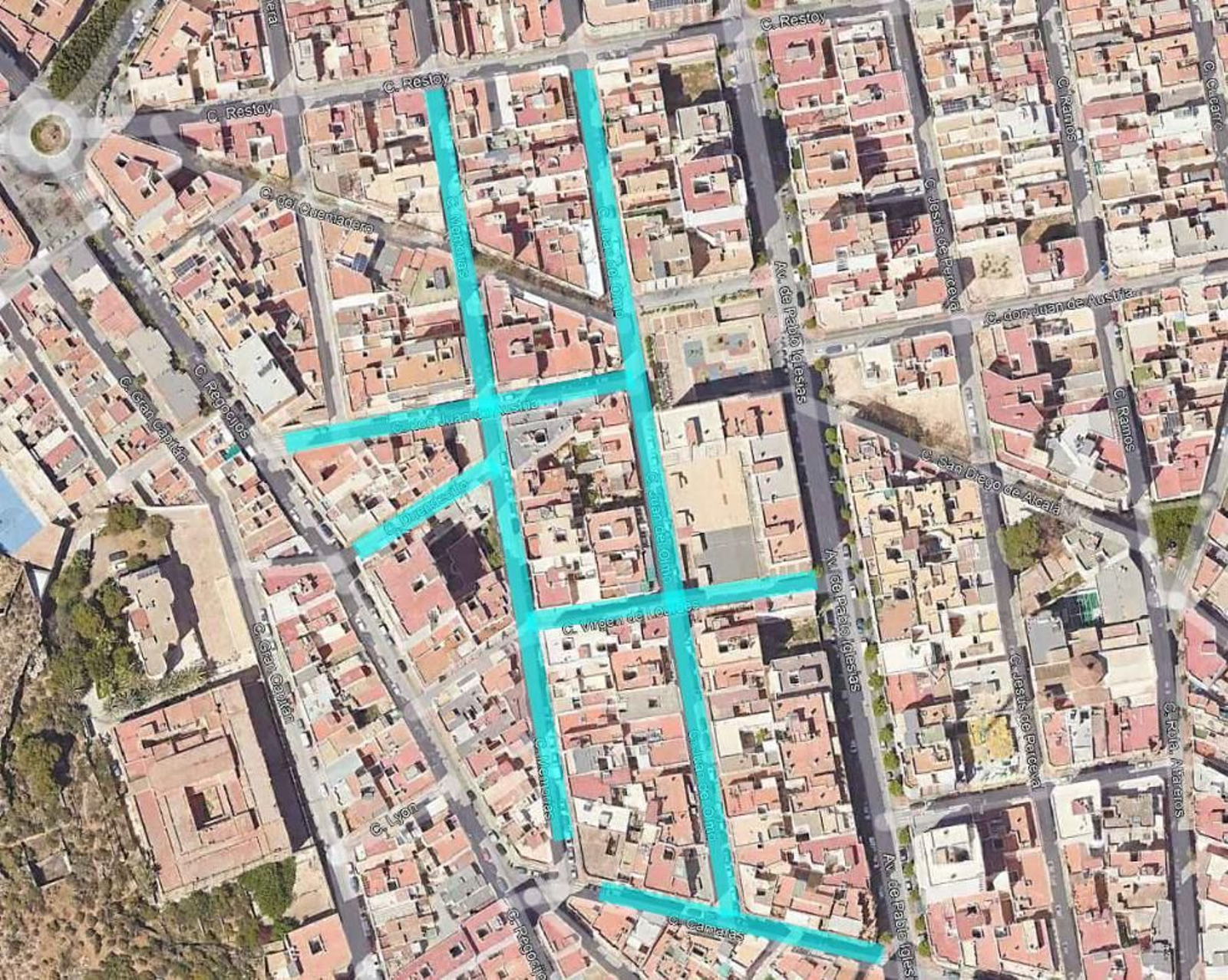 Calles en las que se llevarán a cabo las actuaciones.