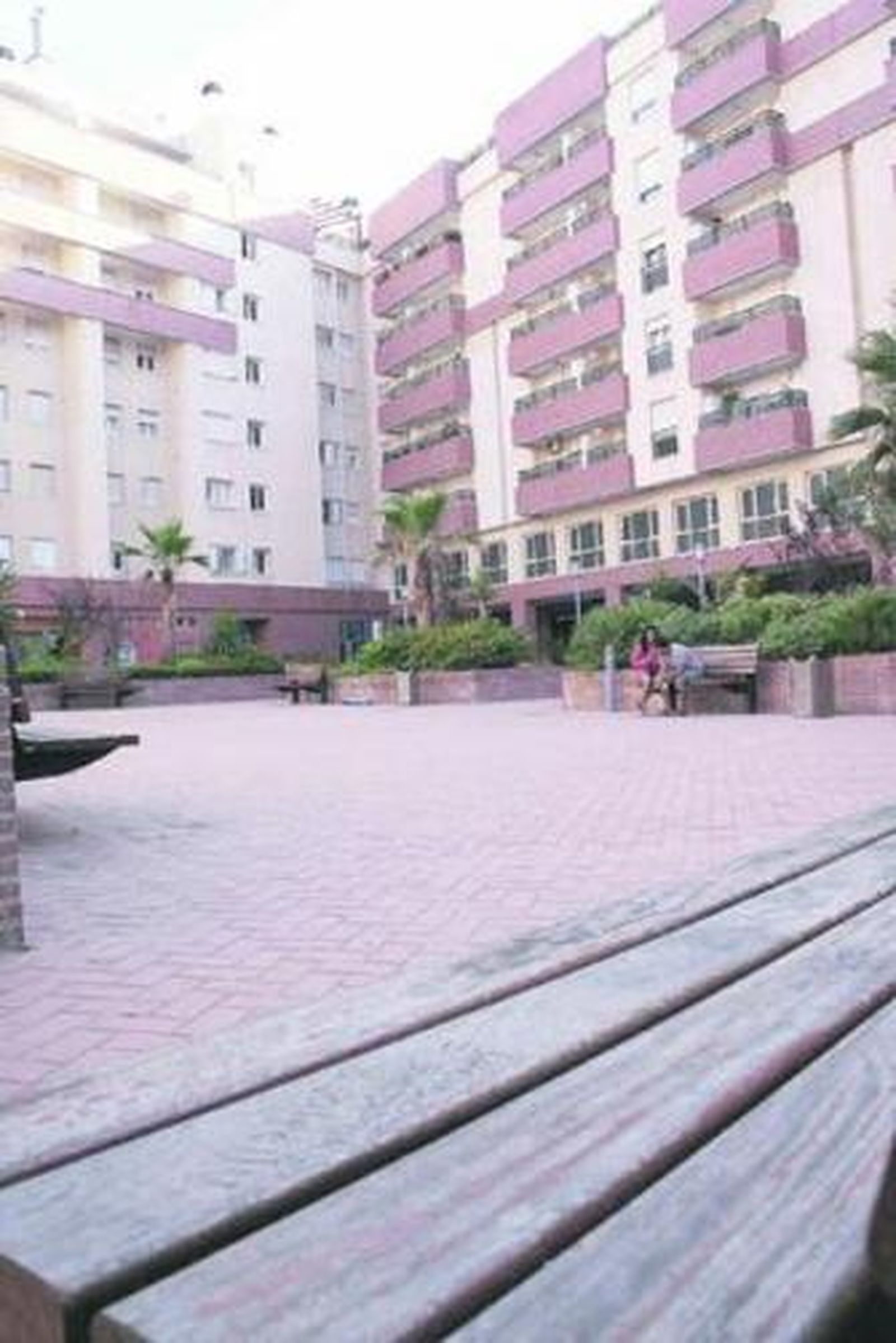 Imagen de la plazoleta de las viviendas de Plaza Mayor.