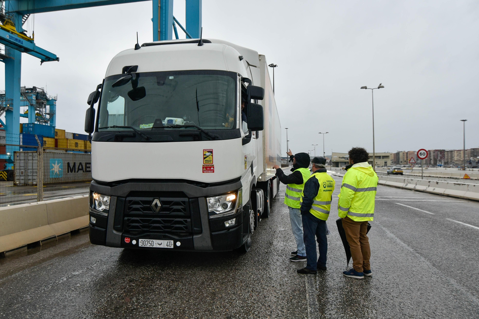 Un piquete de los transportistas en los primeros días de los paros.