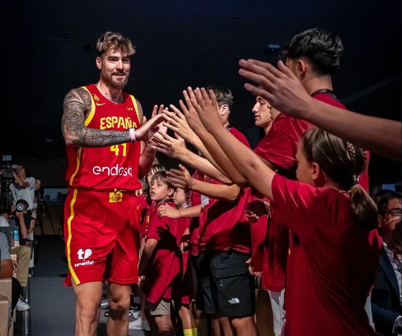 Alberto Díaz y Mario Saint-Supéry, en la presentación de España para el Eurobasket