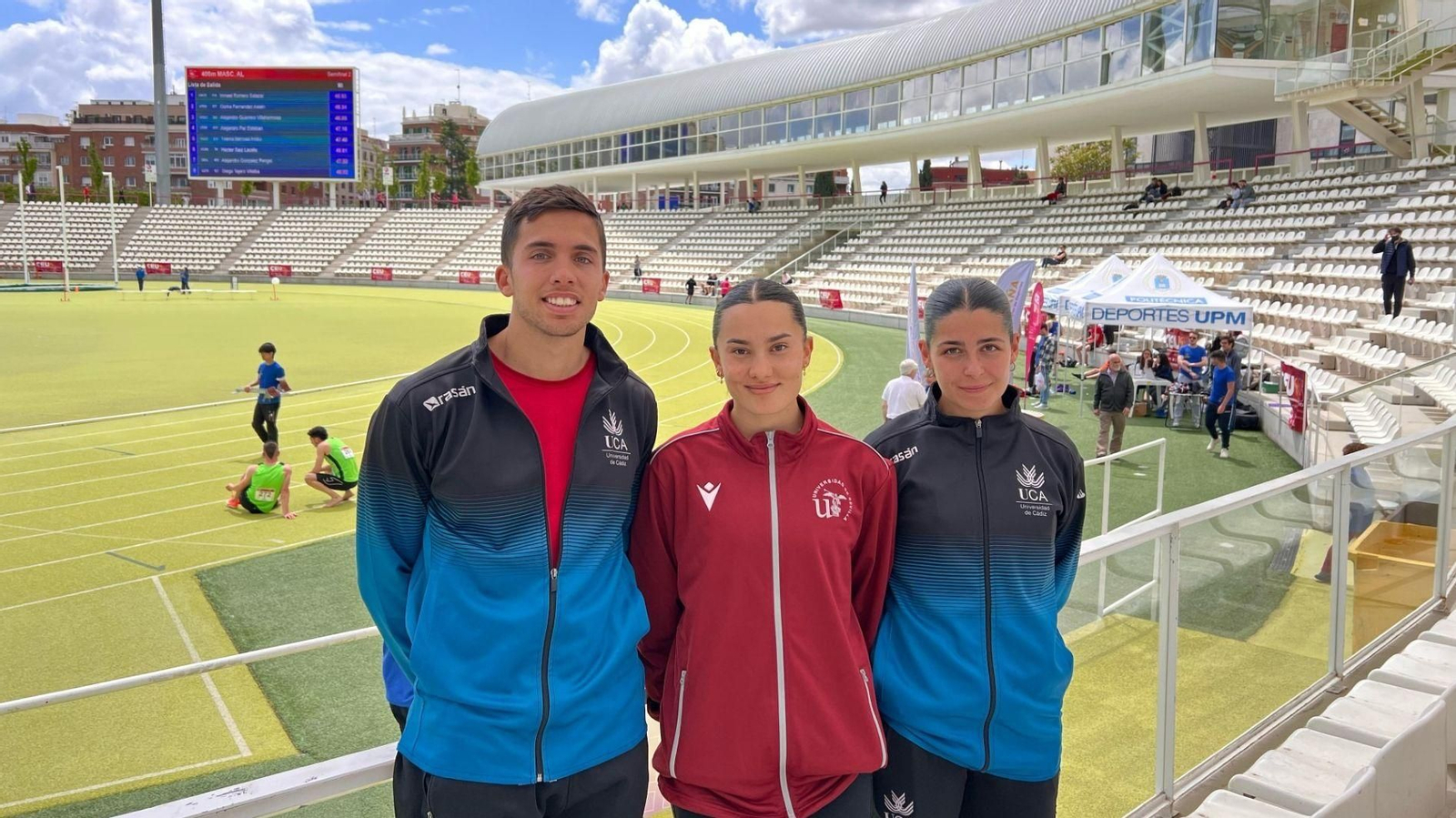 Iván Piñero, Lucía Gamaza y Marta Bernal, en Madrid.