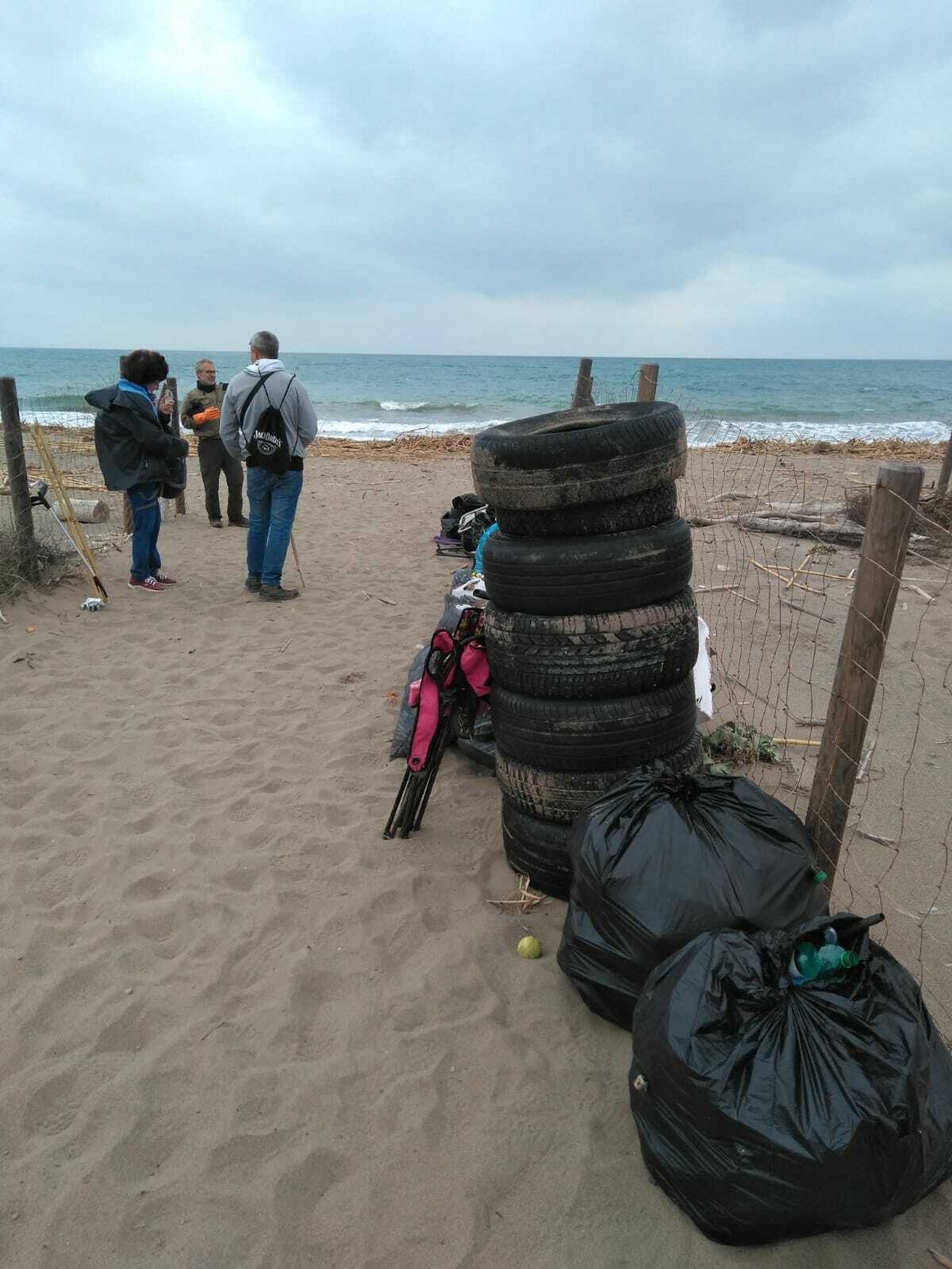 Neumáticos retirados del Guadalhorce.