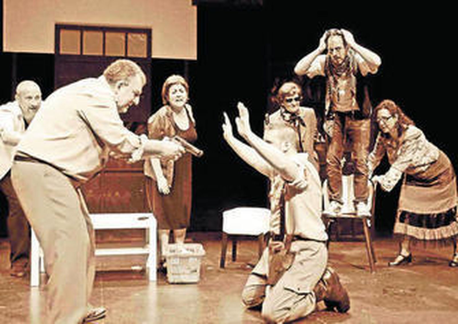 Una escena de la obra de teatro de Orozú.