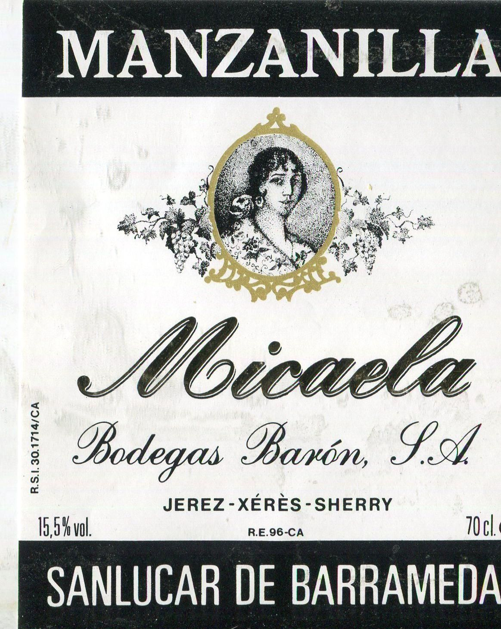 Etiqueta de la manzanilla Micaela.