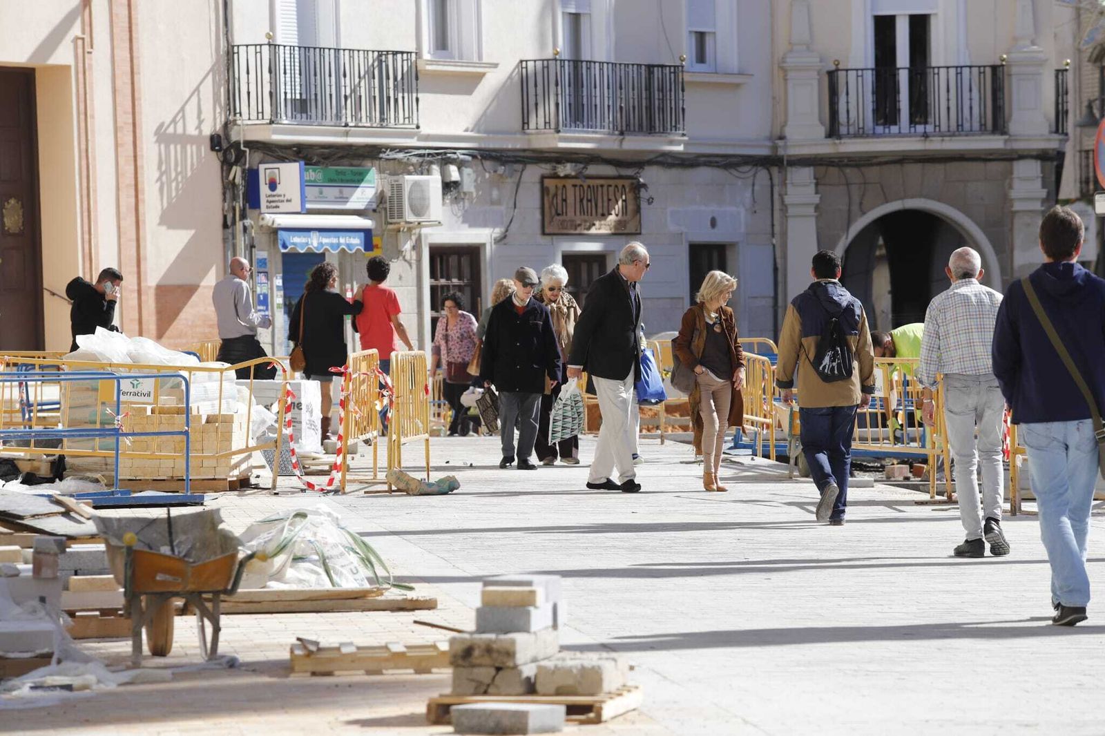 Obras en la Plaza de las Monjas, este jueves.