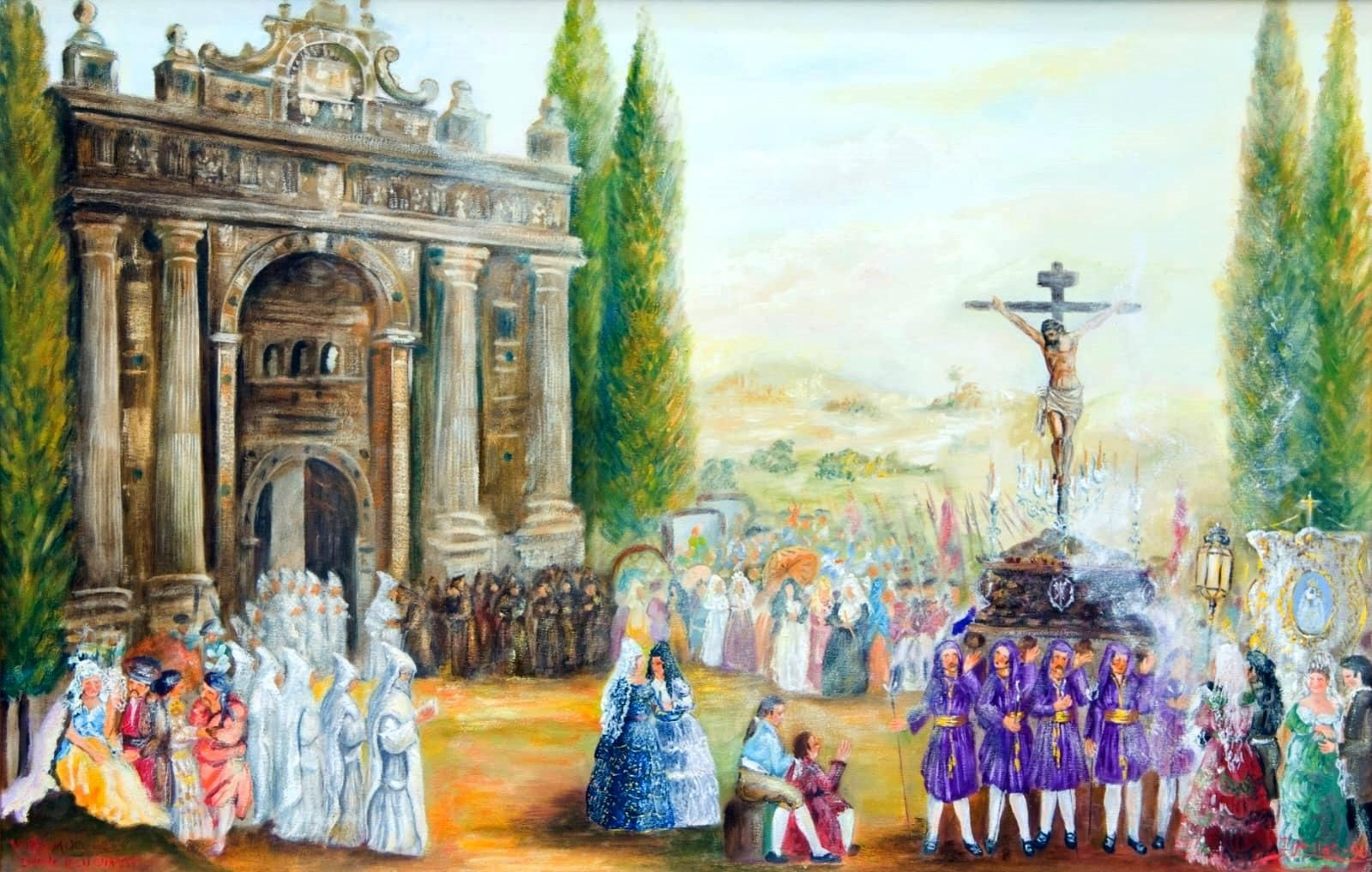 Pintura del Cristo de la Defensión en la Cartuja.