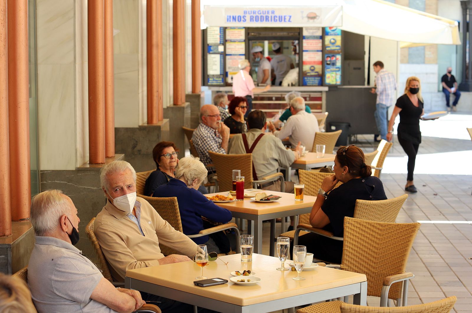 Ambiente en un establecimiento de hostelería de la capital.