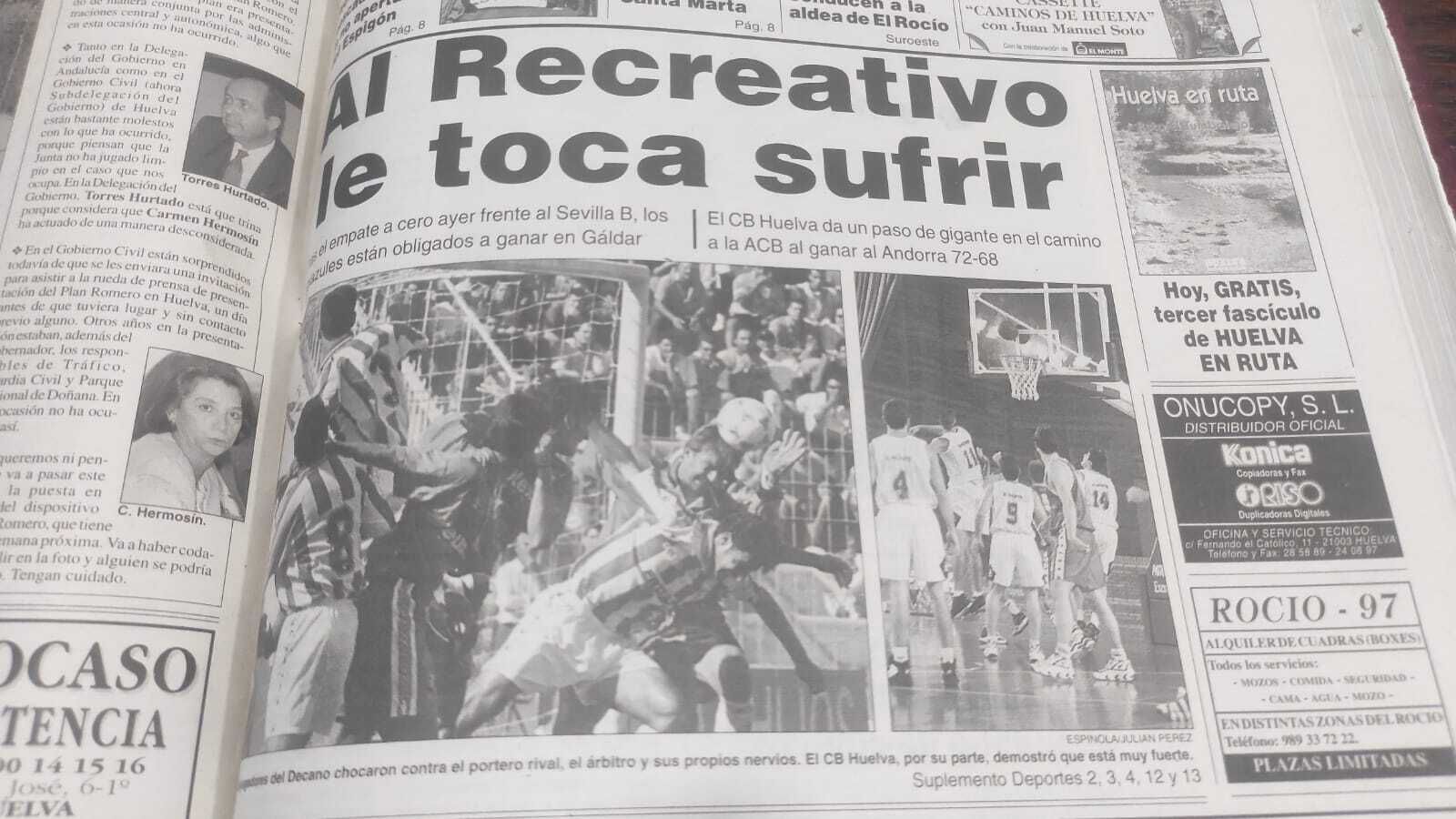 ¿A qué equipo se enfrentaba el Recreativo de Huelva el 11 de mayo de 1997?