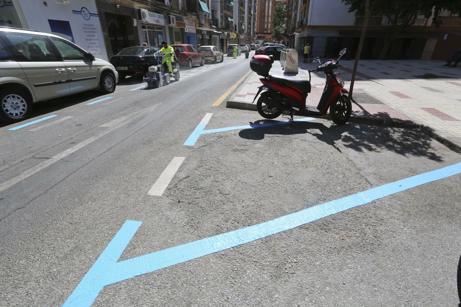 Trabajos para la zona azul en el entorno de La Unión