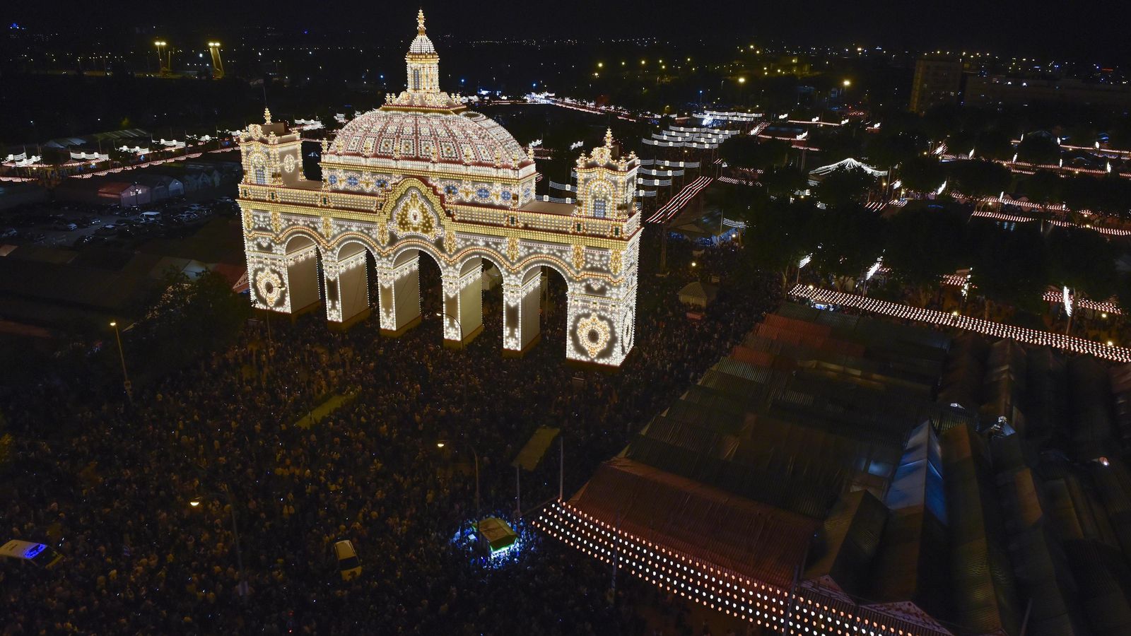 El alumbrado de la Feria de Abril de 2019.
