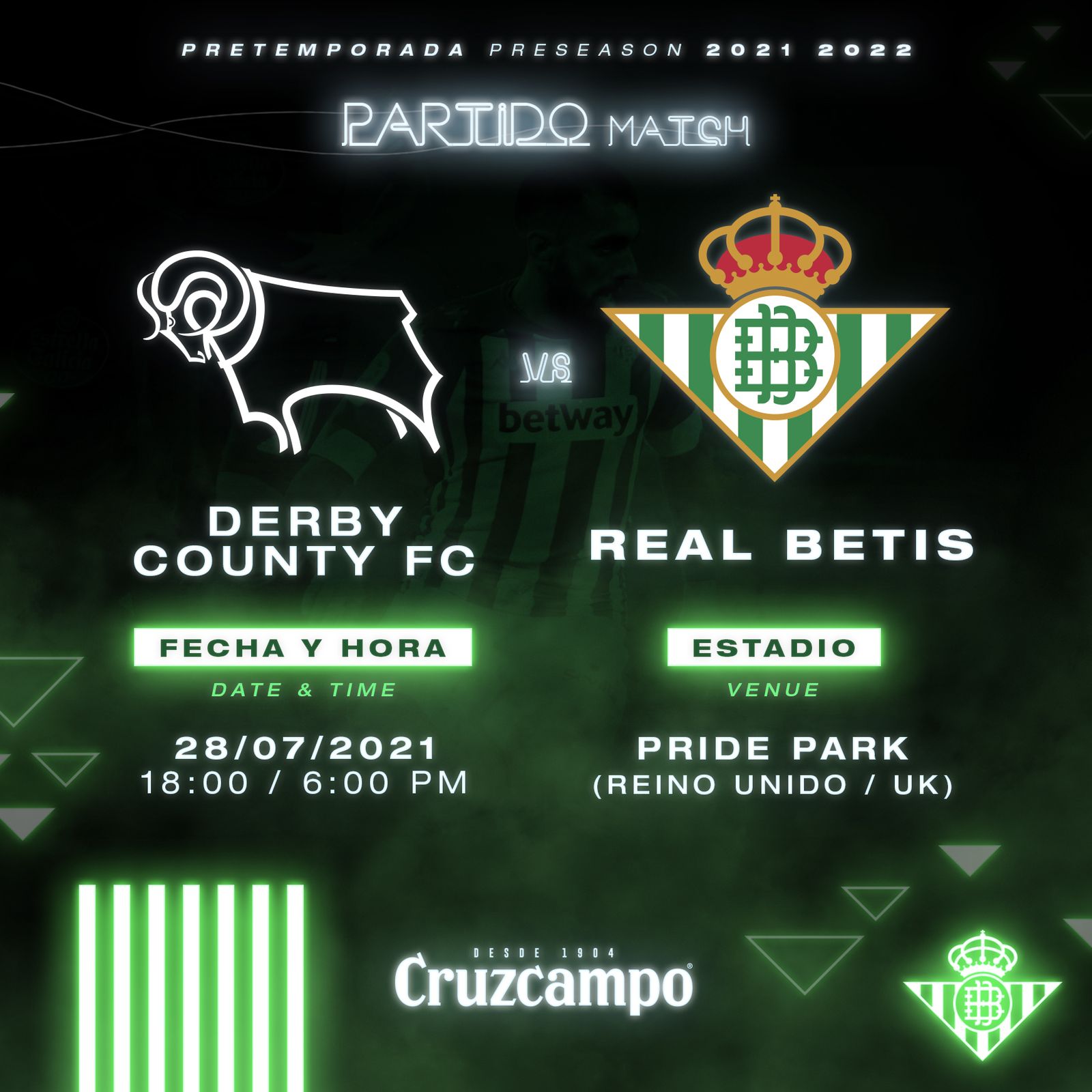 Imagen con la que se ha anunciado el amistoso ante el Derby County.