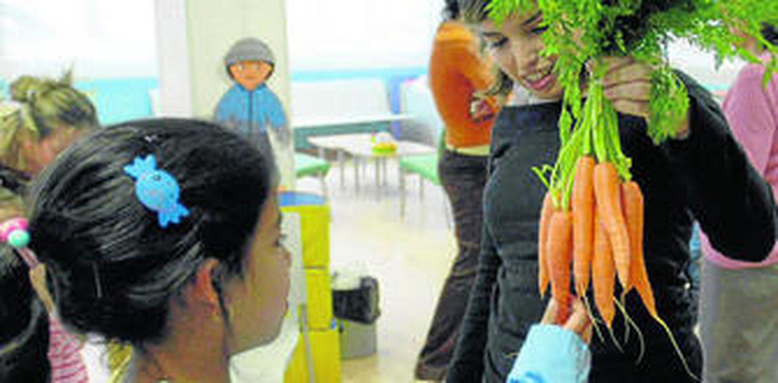 Actividad sobre dieta saludable en un centro escolar.