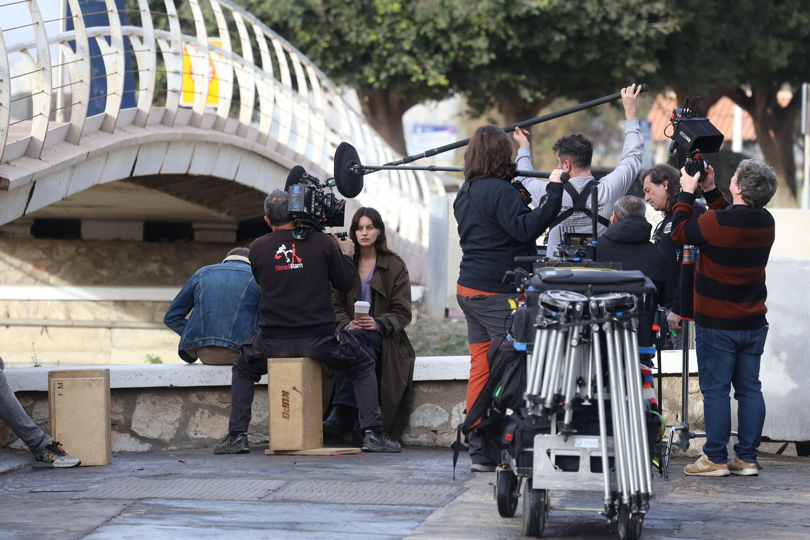 Miren Rojo en el rodaje de la segunda temporada de "La Chica de Nieve"