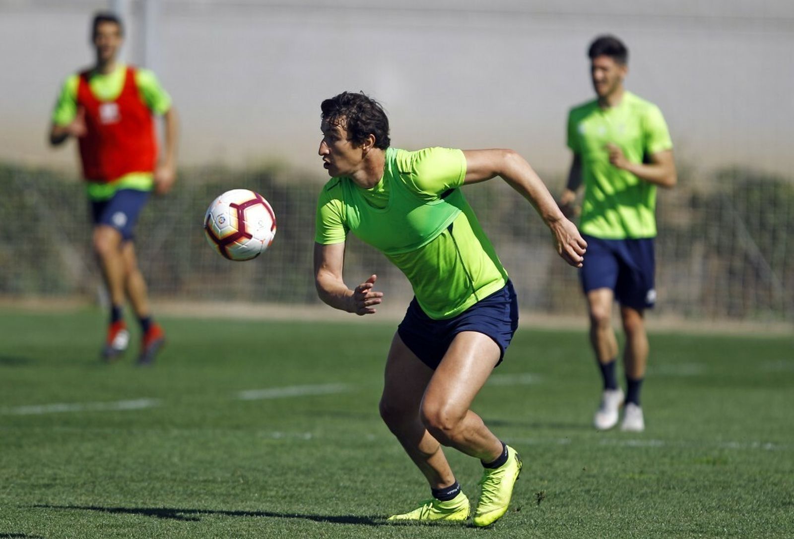 Nico Aguirre, durante el entrenamiento de este miércoles