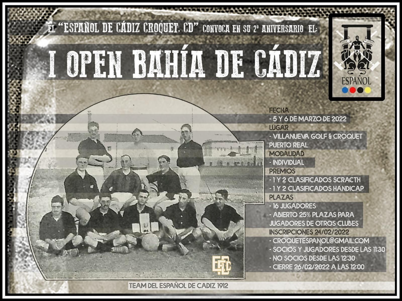 Cartel del I Open Bahía de Cádiz de croquet.