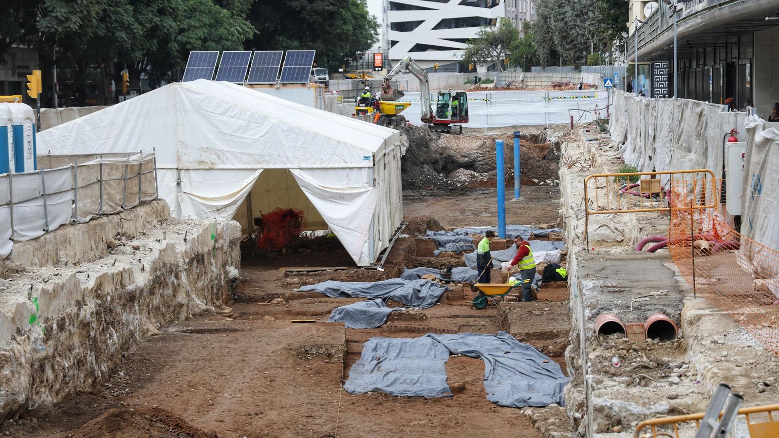 Zona en la que se han encontrado las tumbas romanas en calle Hilera.