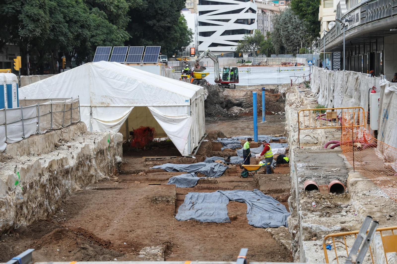 Zona en la que se han encontrado las tumbas romanas en calle Hilera.
