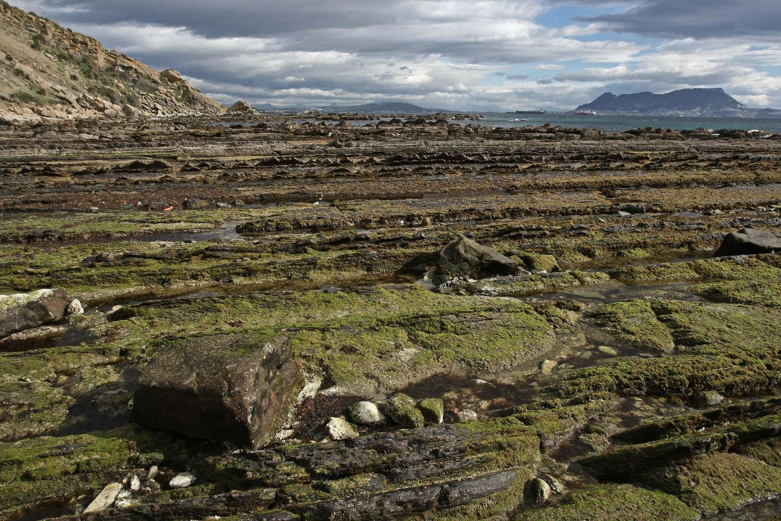 Gibraltar, visto desde un flysch dentro del Parque Natural del Estrecho.