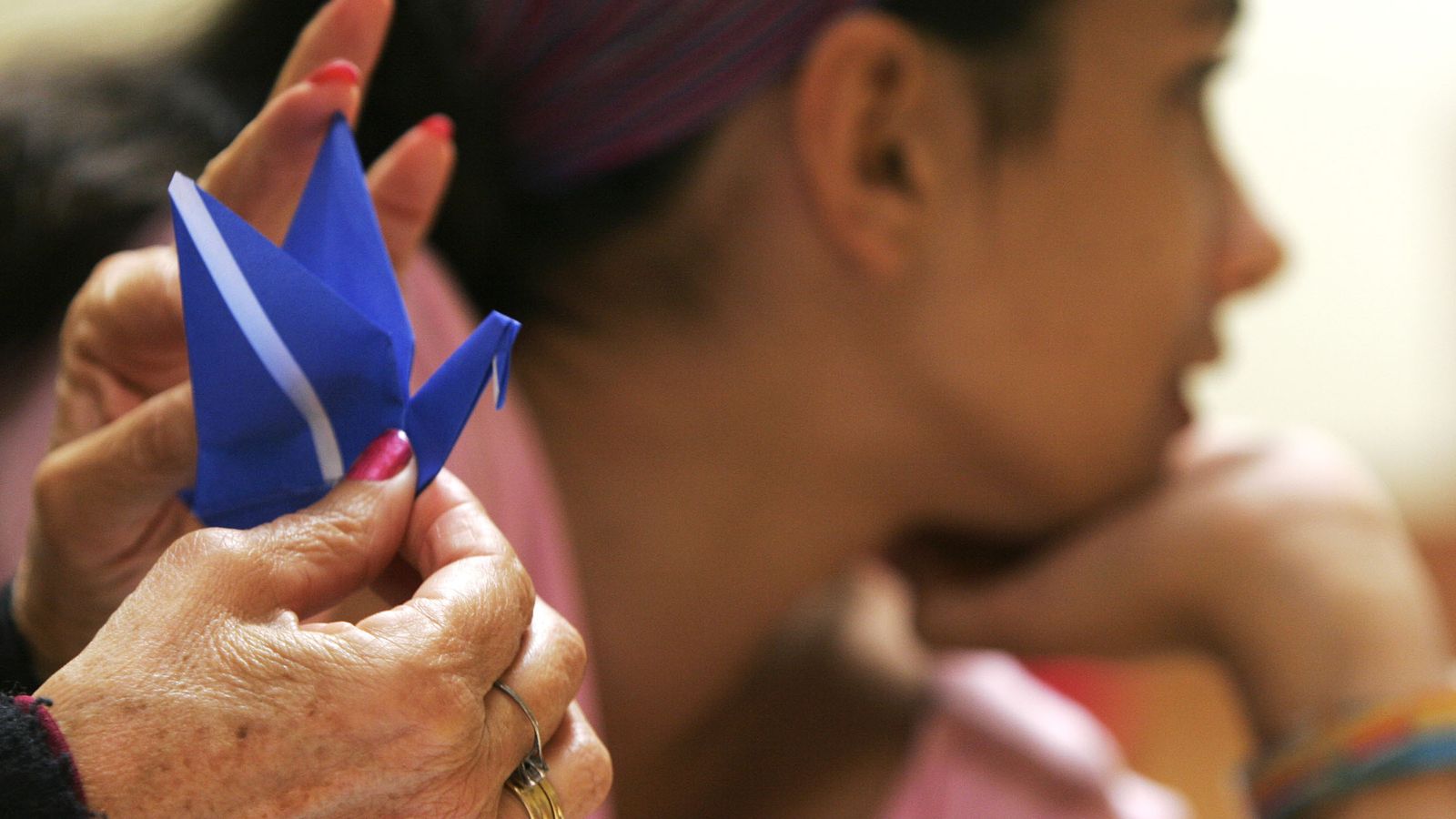 Origami en un taller de cultura japonesa.
