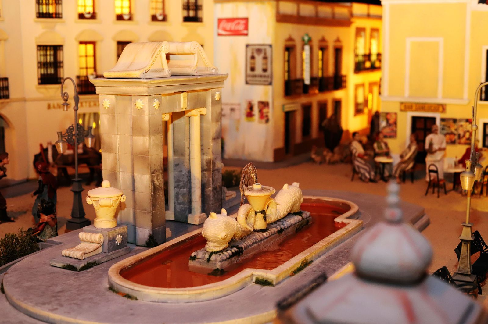 Belén del Ayuntamiento de Huelva basado en la antigua Plaza de las Monjas