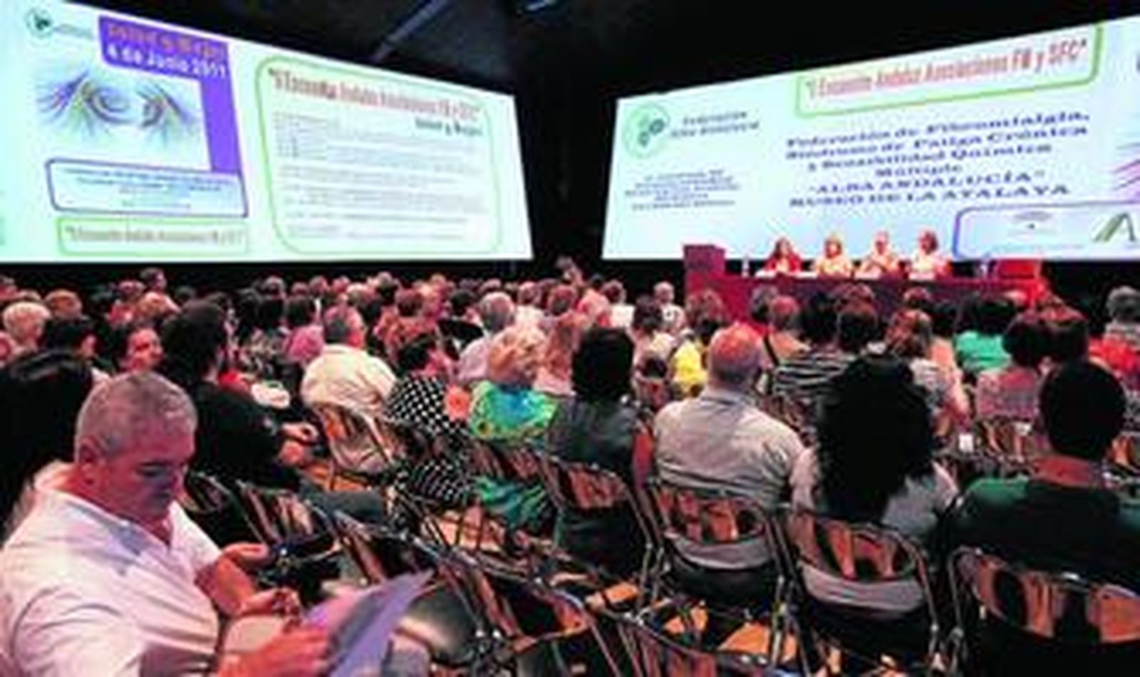 Imagen del público asistente a las jornadas sobre fibromialgia y síndrome de fatiga crónica celebradas ayer en Jerez.