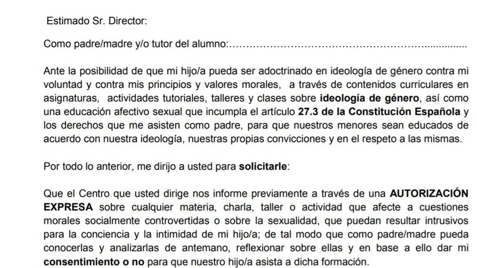 Documento del pin parental.