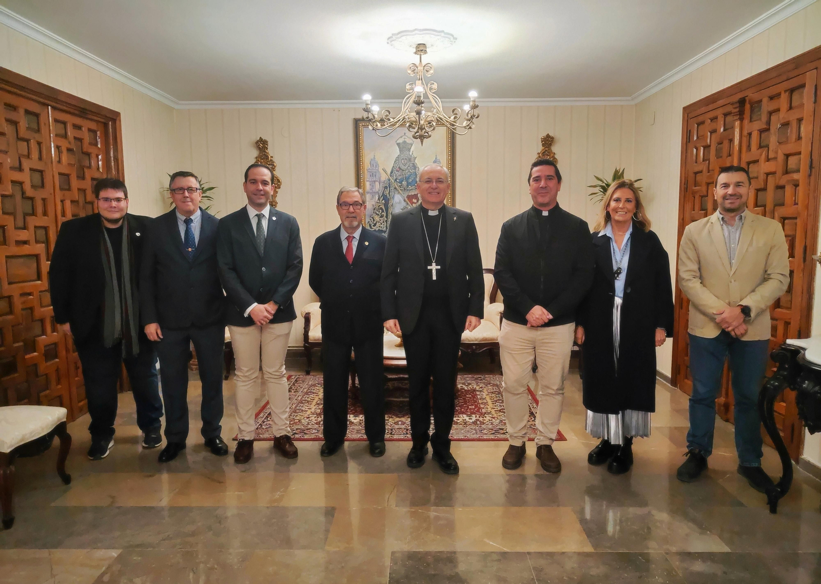 Encuentro entre la Agrupación de Cofradías y Hermandades de Jaén y el obispo Sebastián Chico
