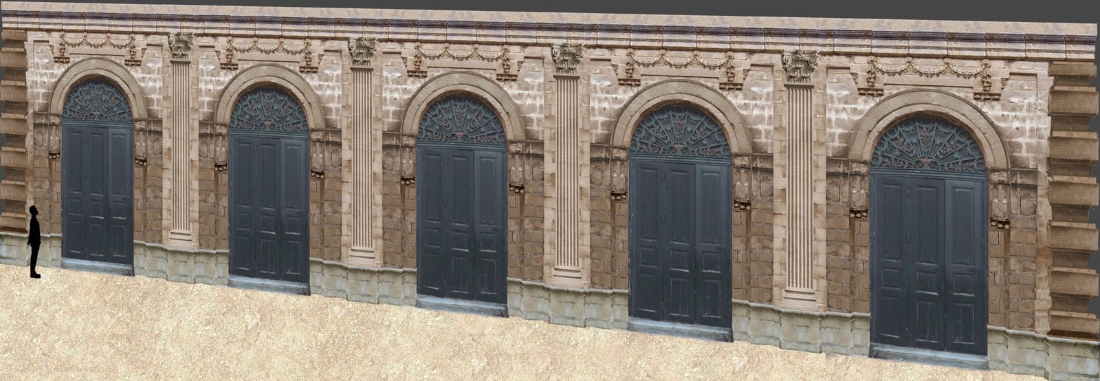 Infografía de la perspectiva que tendría la fachada del Teatro de la Ópera, realizada por Juan Luis Candón.