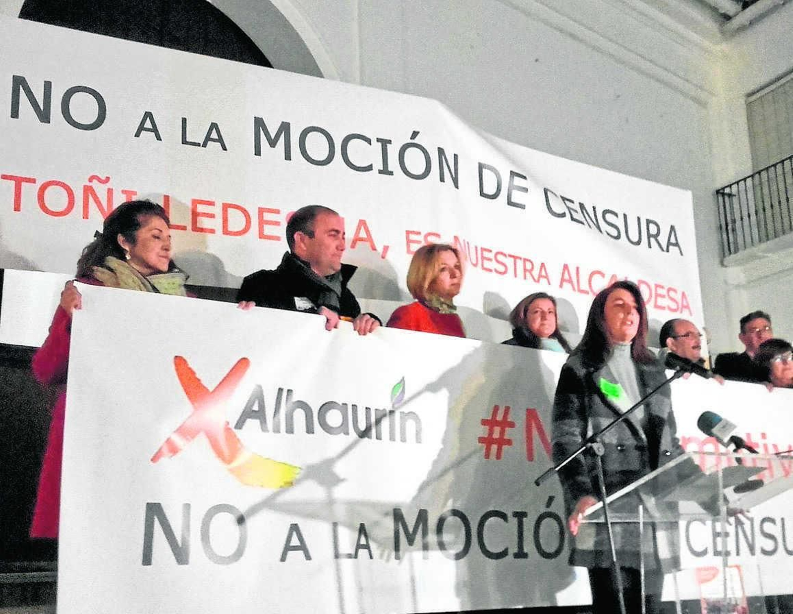 Ledesma el pasado fin de semana durante la concentración convocada contra la moción de censura.