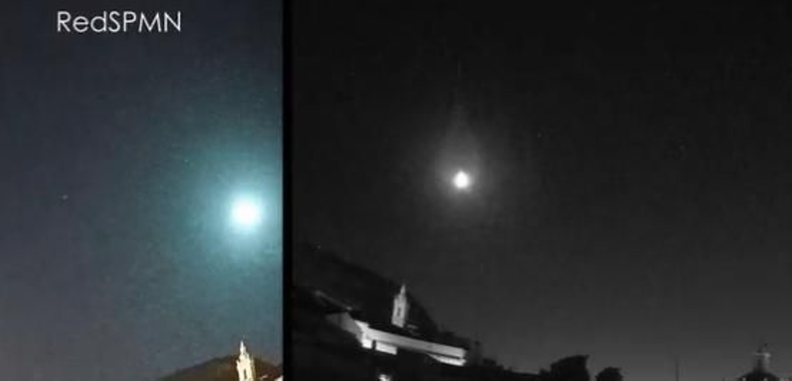 Imagen del meteorito que sobrevoló Cádiz, visto desde una localidad de Sevilla