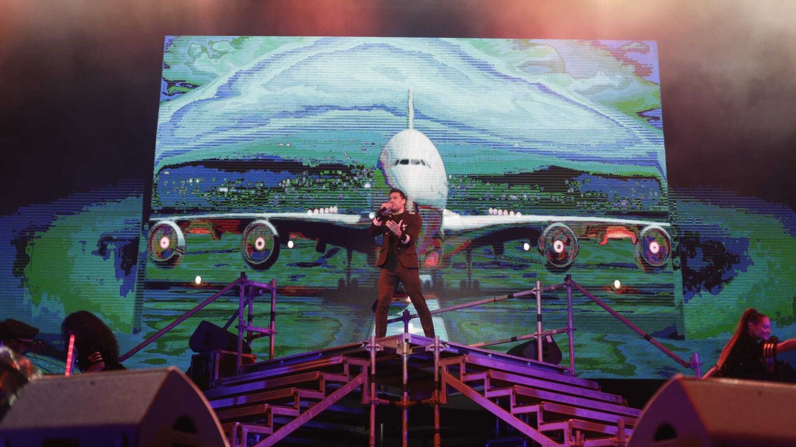 Rivera en pleno concierto en Concert Music Festival