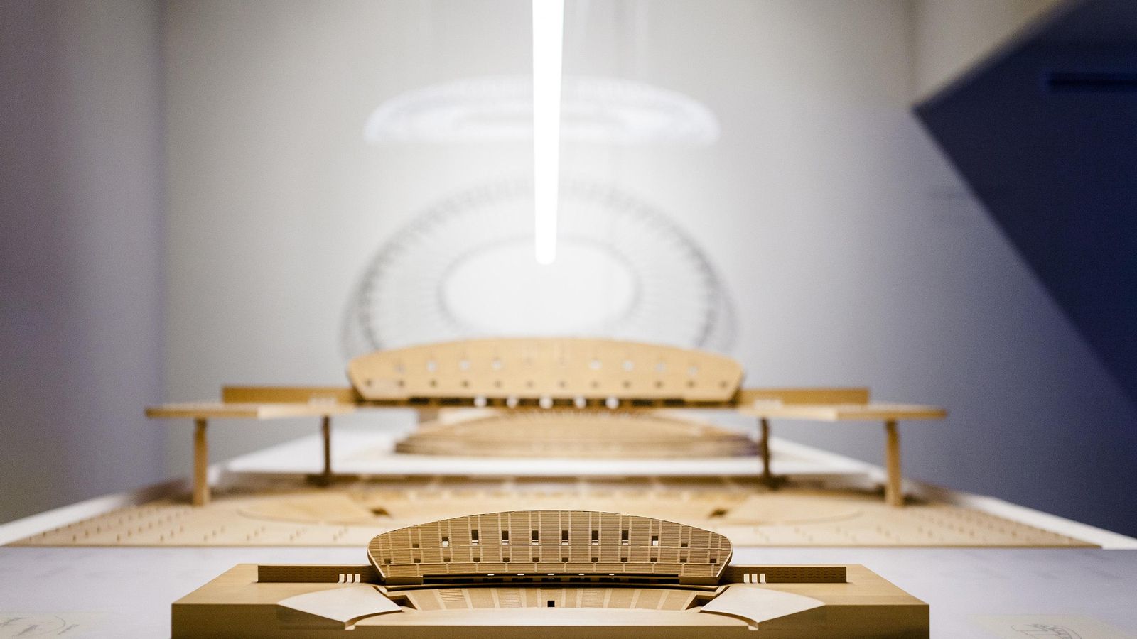 Una de las maquetas que se exponen en la exposición de Cruz y Ortiz